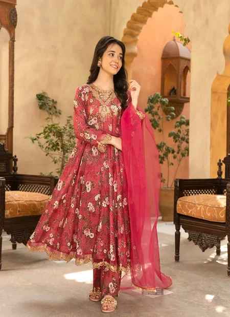 OC 218 Heavy Faux Georgette With Embroidery Sequence Work Gown With Pant Dupaatta Online Wholesale
